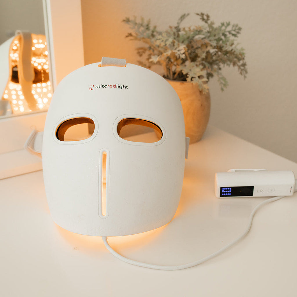 Recharge+ Red Light Therapy Mask Powered by Mito Red Light | With Blue, Yellow, Red and Near Infrared LED