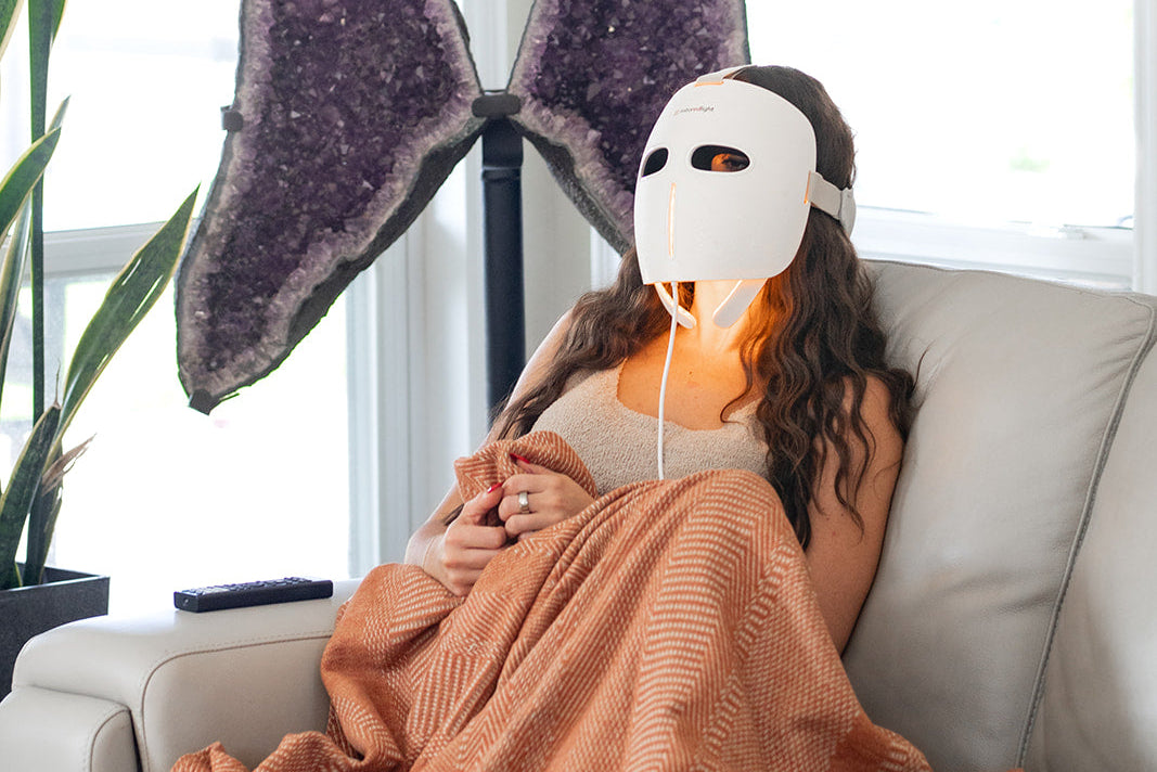 Recharge+ Red Light Therapy Mask Powered by Mito Red Light | With Blue, Yellow, Red and Near Infrared LED