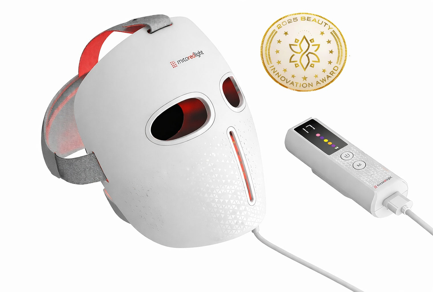 Recharge+ Red Light Therapy Mask Powered by Mito Red Light | With Blue, Yellow, Red and Near Infrared LED